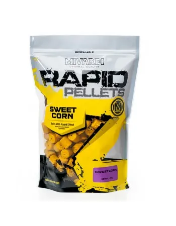 Бързоразтворими пелети за риболов Mivardi Rapid Pellets, Sweet Corn, 1 кг