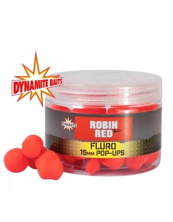 Плаващи топчета и дъмбели Dynamite Baits Fluro Pop-Ups, 15мм, Robin Red