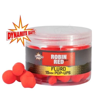 Плаващи топчета и дъмбели Dynamite Baits Fluro Pop-Ups, 15мм, Robin Red