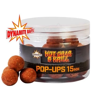 Плаващи топчета Dynamite Baits Pop-Ups, 15мм, Hot Crab & Krill