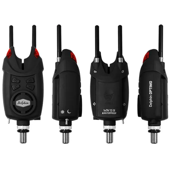 Комплект шаранджийски сигнализатори и обтегачи Delphin Optimo 9V 2+1 — снимка 3