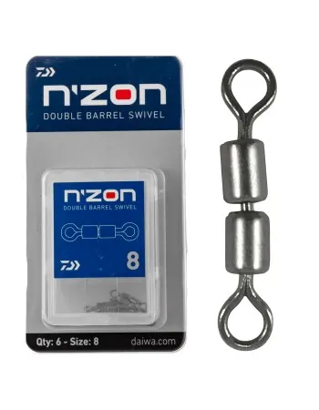 Двойни вирбели Daiwa N'Zon Double Barrel Swivel, 6 бр.