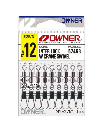 Вирбели с карабина Owner Inter Lock Crane Swivel