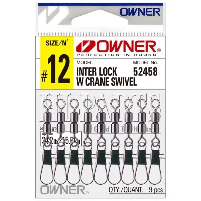 Вирбели с карабина Owner Inter Lock Crane Swivel