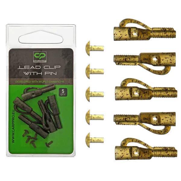Клипсове за шаранджийски монтажи Carp Pro Delight Lead Clip With Pin, 5 бр. — снимка 1