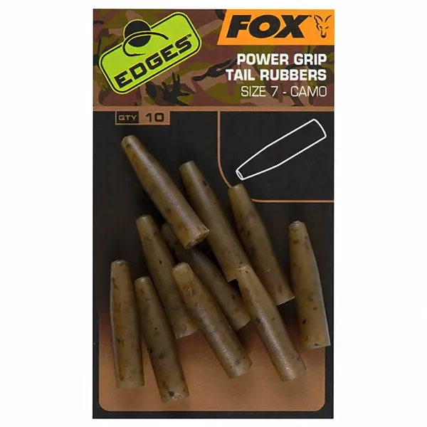 Шлаухи за клипсове Fox Edges Camo Power Grip Line Tail Rubbers, Size 7, 10 бр. — снимка 1