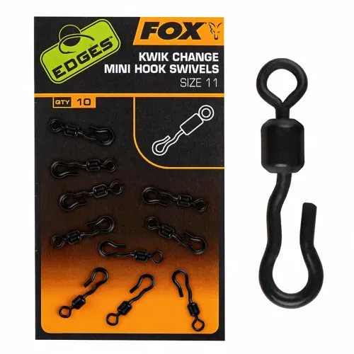 Вирбели - бързи връзки Fox Edges Kwik Change Hook Swivels, Size 10, 10 бр.