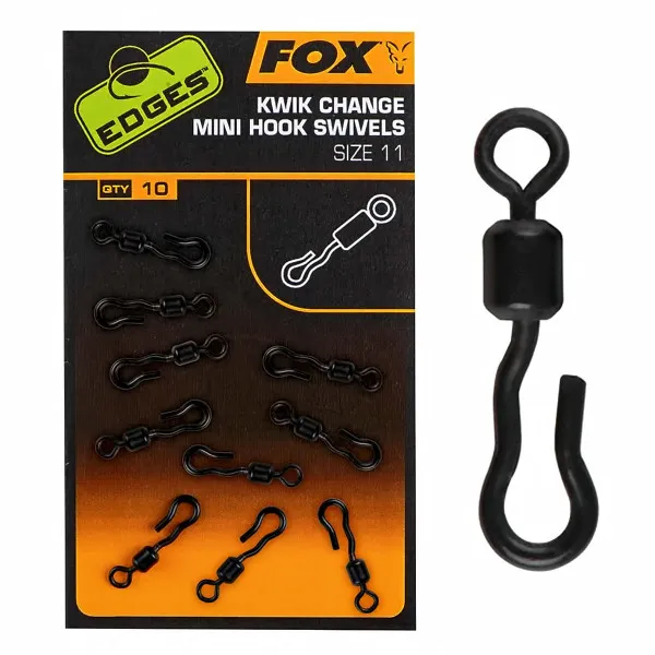 Вирбели - бързи връзки Fox Edges Kwik Change Hook Swivels, Size 10, 10 бр. — снимка 1