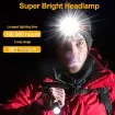 LED челник KX308 с USB Type-C и 4 режима на светене - за риболов и къмпинг