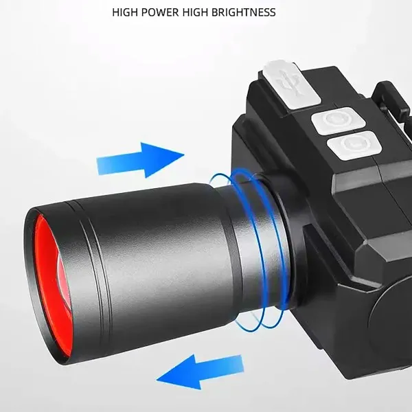 Мощен LED челник Yesnice YS-620 с USB Type-C и 1500 lm — снимка 4