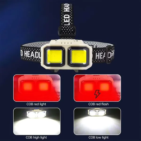 LED челник HX-816 със сензор и USB зареждане — снимка 15