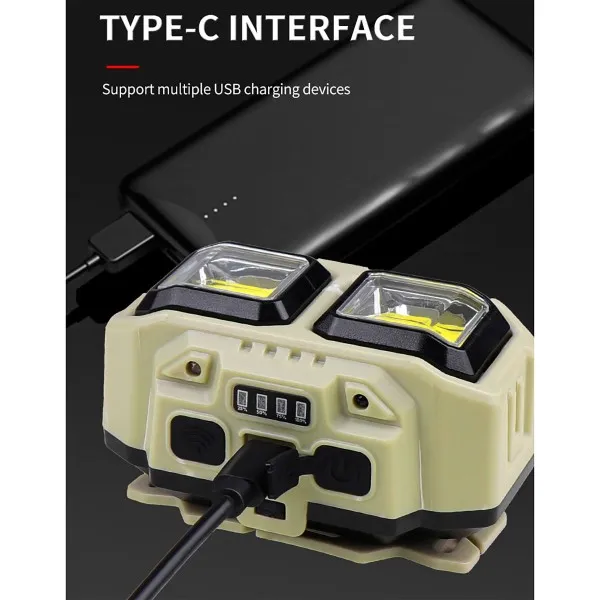 LED челник HX-816 със сензор и USB зареждане — снимка 4