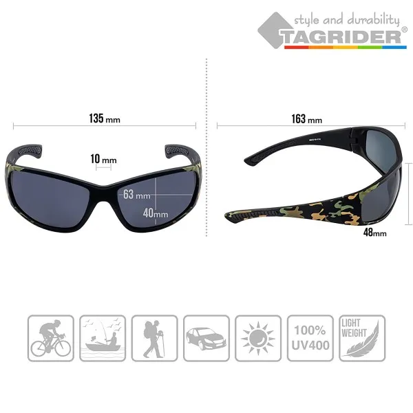 Поляризирани очила за риболов TAGRIDER N01 - Сиви лещи, UV400 — снимка 5