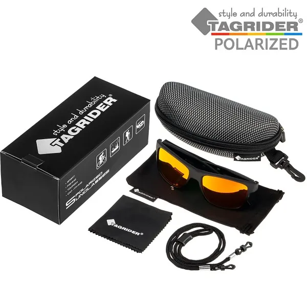 Поляризирани очила TAGRIDER N05 - Оранжеви огледални лещи, UV400 — снимка 7