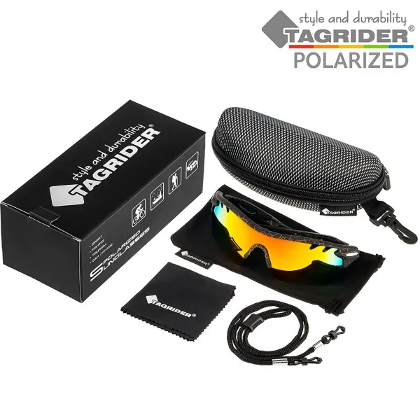 Поляризирани очила TAGRIDER N17 - Оранжеви огледални лещи, UV400 — снимка 7