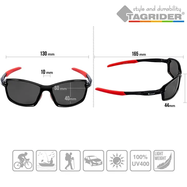 Поляризирани очила TAGRIDER N20 - Сиви лещи, UV400, Топ модел — снимка 5