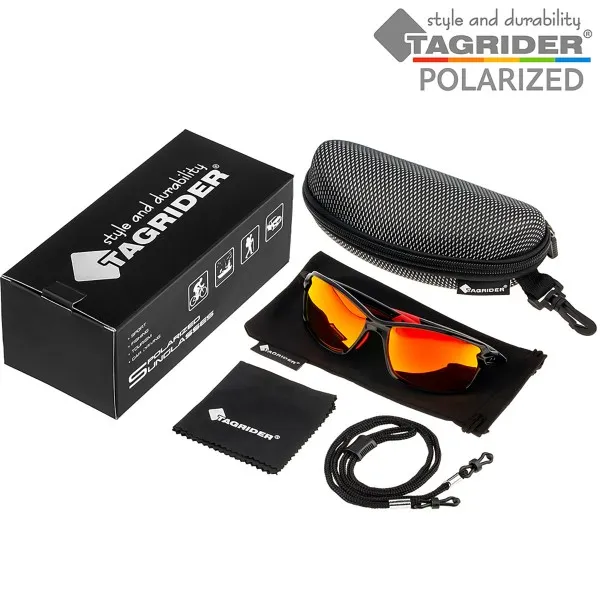 Поляризирани очила TAGRIDER N20 - Оранжеви огледални лещи, UV400 — снимка 7