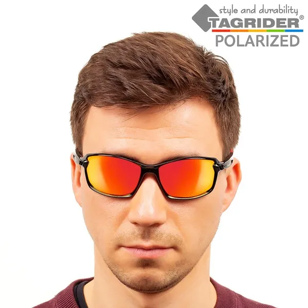 Поляризирани очила TAGRIDER N20 - Оранжеви огледални лещи, UV400 — снимка 9