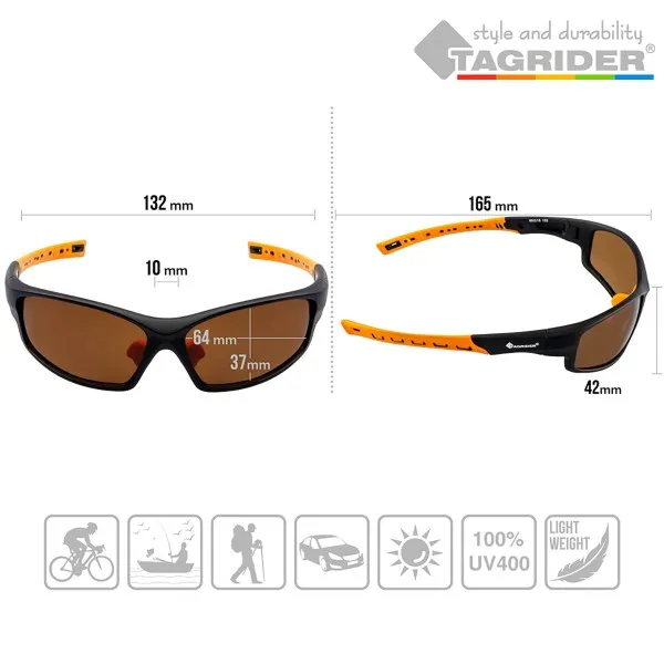 Поляризирани очила за риболов TAGRIDER N25 - Кафяви лещи, UV400 — снимка 5