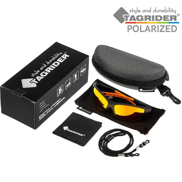 Поляризирани очила TAGRIDER N25 - Оранжеви огледални лещи, UV400 — снимка 7