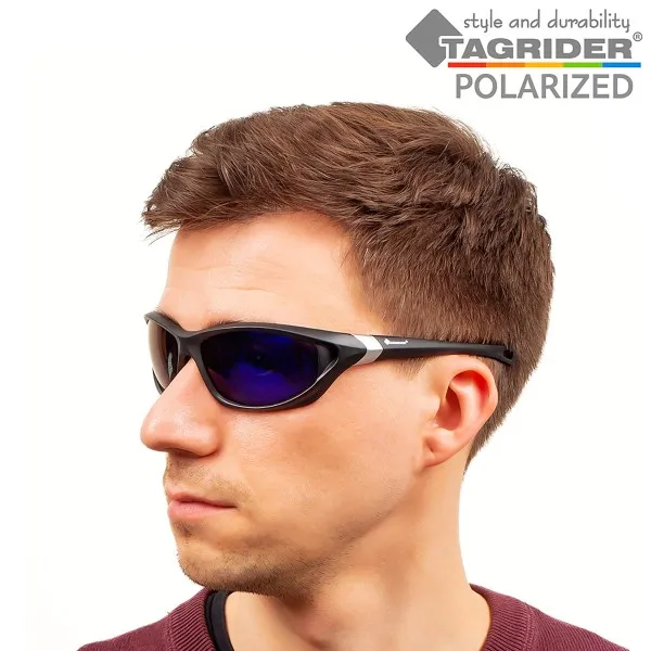 Поляризирани очила TAGRIDER N27 - Сини огледални лещи, UV400 — снимка 10