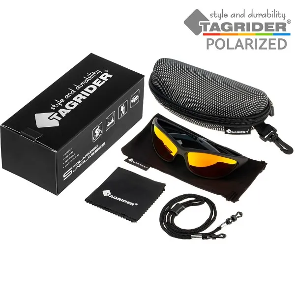 Поляризирани очила TAGRIDER N28 - Оранжеви огледални лещи, UV400 — снимка 7