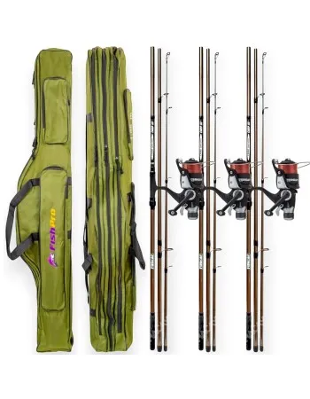 Шаранджийски комплект, 3 въдици, 3 макари и калъф Carp X3 Set