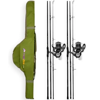 Шаранджийски комплект, 2 въдици, 2 макари и калъф FishPro Carp x2 Set
