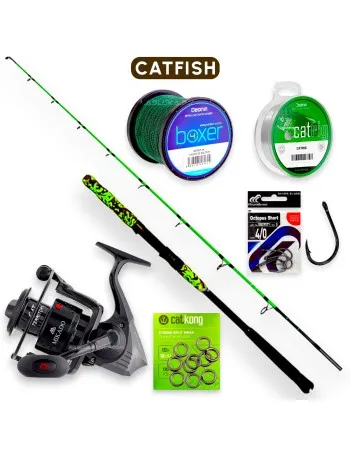 Комплект въдица, макара и аксесоари за сом Monstro, 2.10 м, 200 г, 6006FD