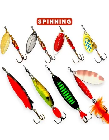 Комплект от 8 блесни за спининг риболов на Щука на река River Pike Set 1