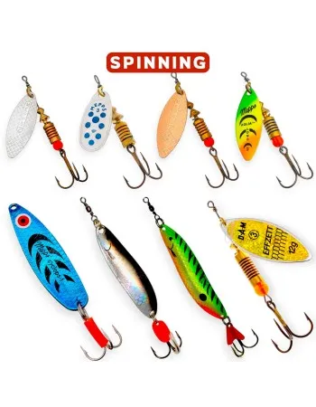 Комплект от 8 блесни за спининг риболов на Щука на река River Pike Set 2