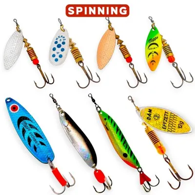 Комплект от 8 блесни за спининг риболов на Щука на река River Pike Set 2