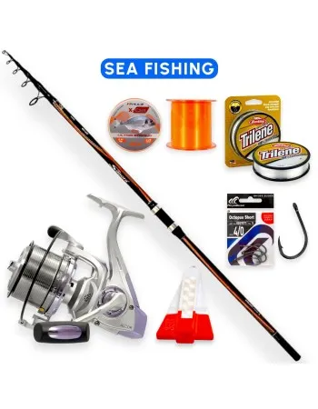 Сърф комбо, въдица, макара и аксесоари Shimano-Remixon CMB 4.20 м, 150 г, 8000