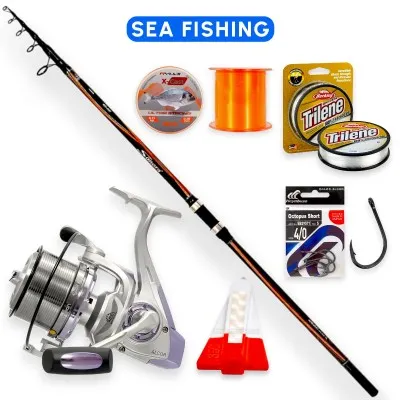 Сърф комбо, въдица, макара и аксесоари Shimano-Remixon CMB 4.20 м, 150 г, 8000