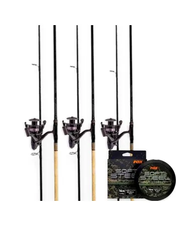 Шаранджийски комплект от 3 въдици, 3 макари и влакно Prologic Carp x3 Set 1