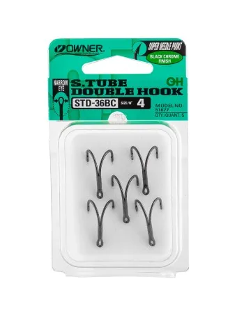 Двойни куки Owner Double STD-36BC, цвят Black Chrome