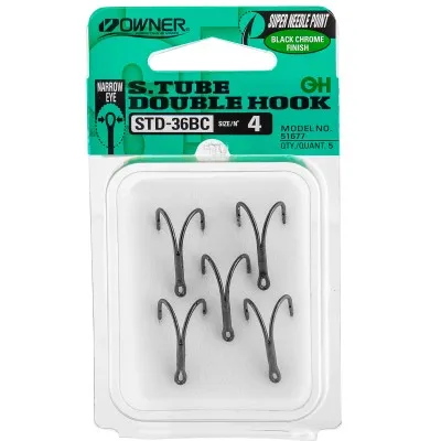 Двойни куки Owner Double STD-36BC, цвят Black Chrome