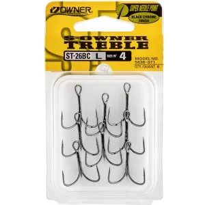 Тройни куки Owner Treble ST-26BC, 8 бр., цвят Black Chrome