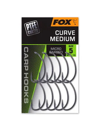 Куки за шаран Fox Carp Hooks - Curve Medium, PTFE, 10 бр.