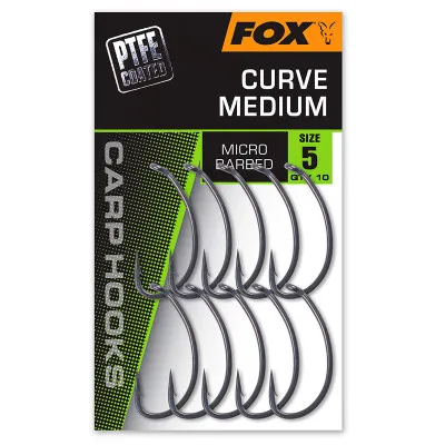 Куки за шаран Fox Carp Hooks - Curve Medium, PTFE, 10 бр.