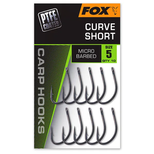 Куки за шаран Fox Carp Hooks - Curve Short, PTFE, 10 бр. — снимка 1