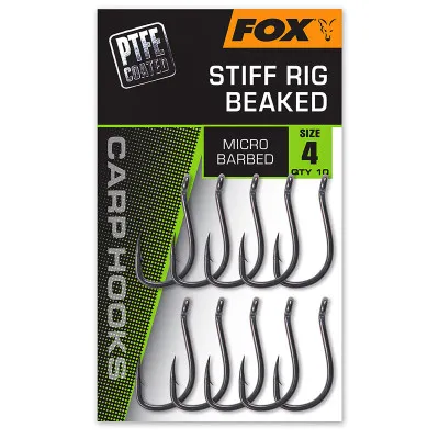 Куки за шаран Fox Carp Hooks - Stiff Rig Beaked, PTFE, 10 бр.