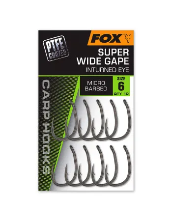 Куки за шаран Fox Carp Hooks - Super Wide Gape, PTFE, 10 бр.