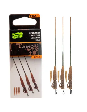Шаранджийски монтажи Fox Edges Camo Leadcore Lead Clip Leaders, 3 бр.