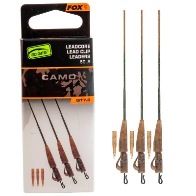 Шаранджийски монтажи Fox Edges Camo Leadcore Lead Clip Leaders, 3 бр.