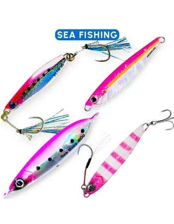 Комплект джиг-пилкери за морски риболов Pink, 4 бр.