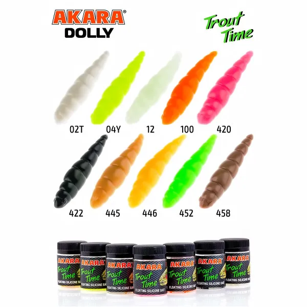 Силиконови примамки Akara Trout Time Dolly, 1.8", 45 мм, Cheese, цвят 100, 10 бр. — снимка 4