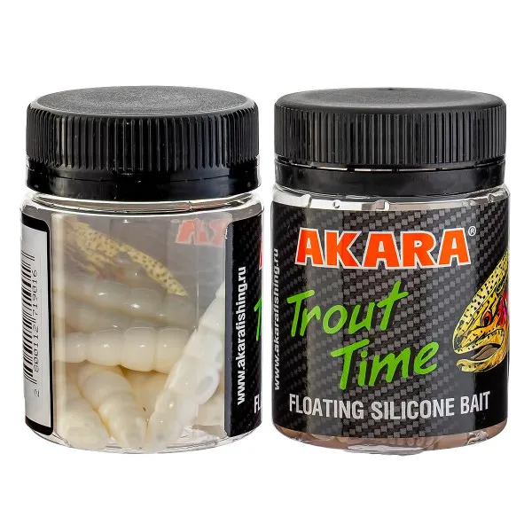 Силиконови примамки Akara Trout Time Dolly, 1.8", 45 мм, Cheese, цвят 02T, 10 бр. — снимка 2