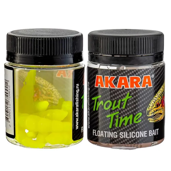 Силиконови примамки Akara Trout Time Dolly, 1.8", 45 мм, Cheese, цвят 04Y, 10 бр. — снимка 2