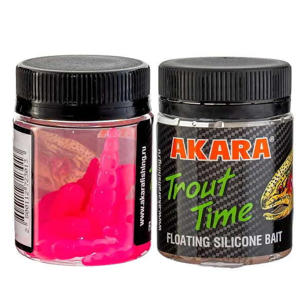 Силиконови примамки Akara Trout Time Dolly, 1.8", 45 мм, Cheese, цвят 420, 10 бр. — снимка 2